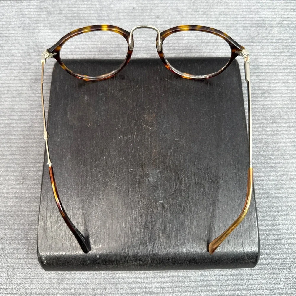 Vintage Tortoiseshell Round Y2k Eyeglasses  140 RC002 Silver Metal Temples